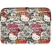 Etui i futerały do telefonów - Hello Kitty Sleeve HKCSZPDGPTE 14" beżowy/beige Zip PU Tags Graffiti - miniaturka - grafika 1
