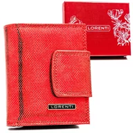 Portfele - Mały, błyszczący portfel damski na karty z ochroną RFID Lorenti, czerwony - miniaturka - grafika 1
