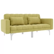 Sofy i kanapy - vidaXL Sofa rozkładana, zielona, tapicerowana tkaniną vidaXL - miniaturka - grafika 1