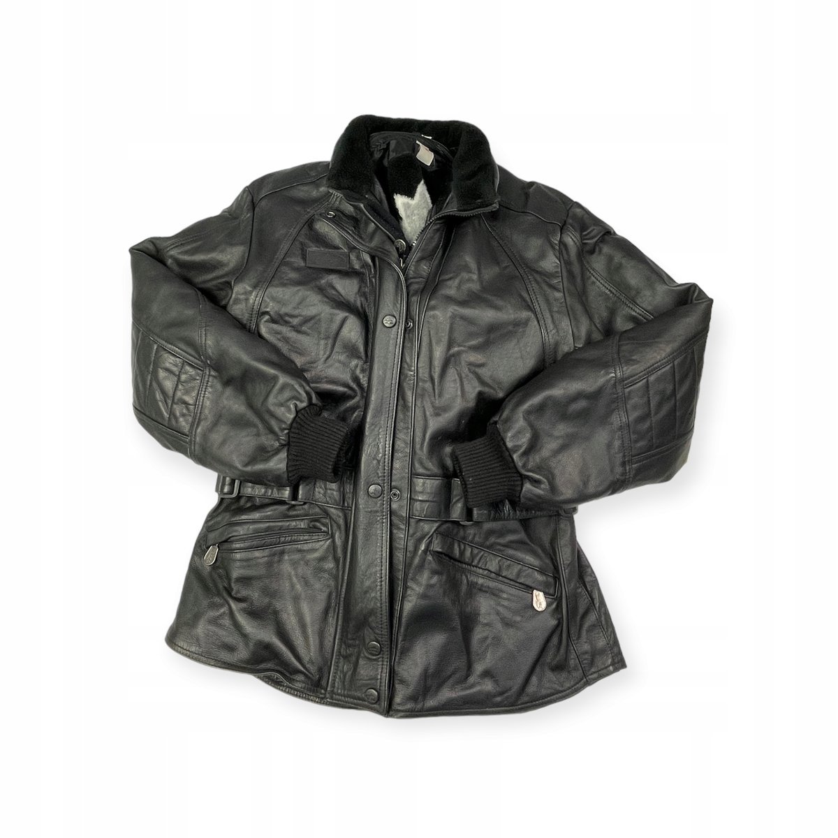 Ocieplana skórzana kurtka męska M