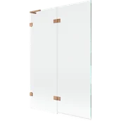 Parawany nawannowe - Mexen Lunar L parawan nawannowy 2-skrzydłowy lewy 120 x 150 cm, transparent, miedź szczotkowana - 897L-120-100-65-00-L - miniaturka - grafika 1