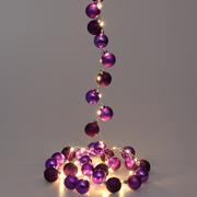 Oświetlenie świąteczne - Lampki choinkowe Świąteczne Fioletowe 2m LED Kulki - miniaturka - grafika 1