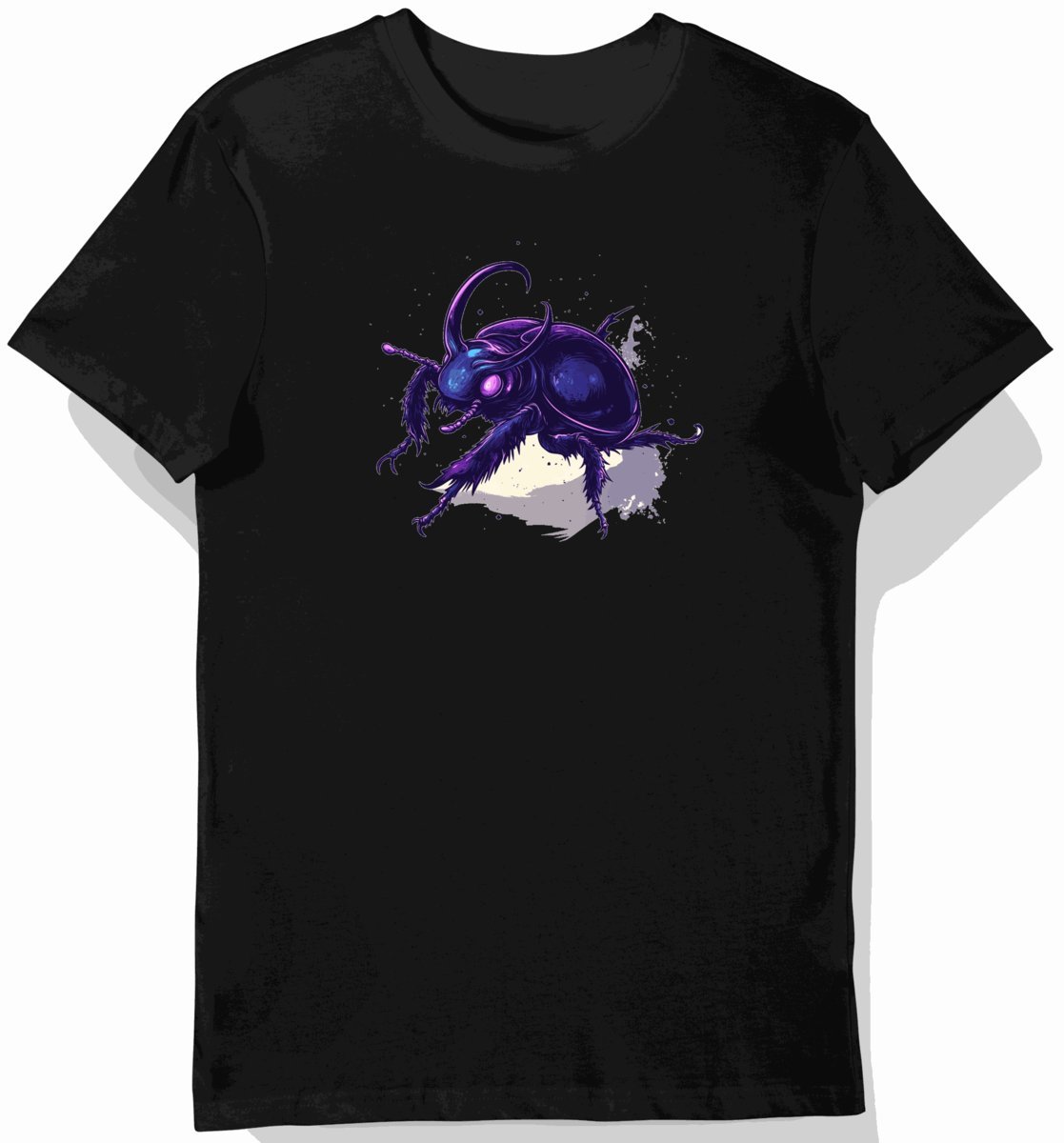 Koszulka męska czarna z grafiką niemieckiego owczarka o smukłym stylu zwierzęcym, głębokim czarno-brązowym futrem, śmiałym designem psa strzegącego ..