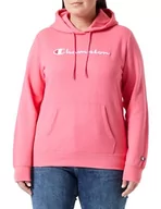 Bluzy damskie - Champion Legacy American Classics W-Light Powerblend Fleece Damska bluza z kapturem, Różowy Fluo, M - miniaturka - grafika 1