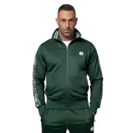 Bluzy sportowe męskie - Pit Bull Bluza Rozpinana Tape Logo Bottle Green - miniaturka - grafika 1
