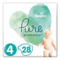 Pieluchy - Pampers Pure Protect Pieluchy Rozmiar 4 9-14kg 28szt - miniaturka - grafika 1