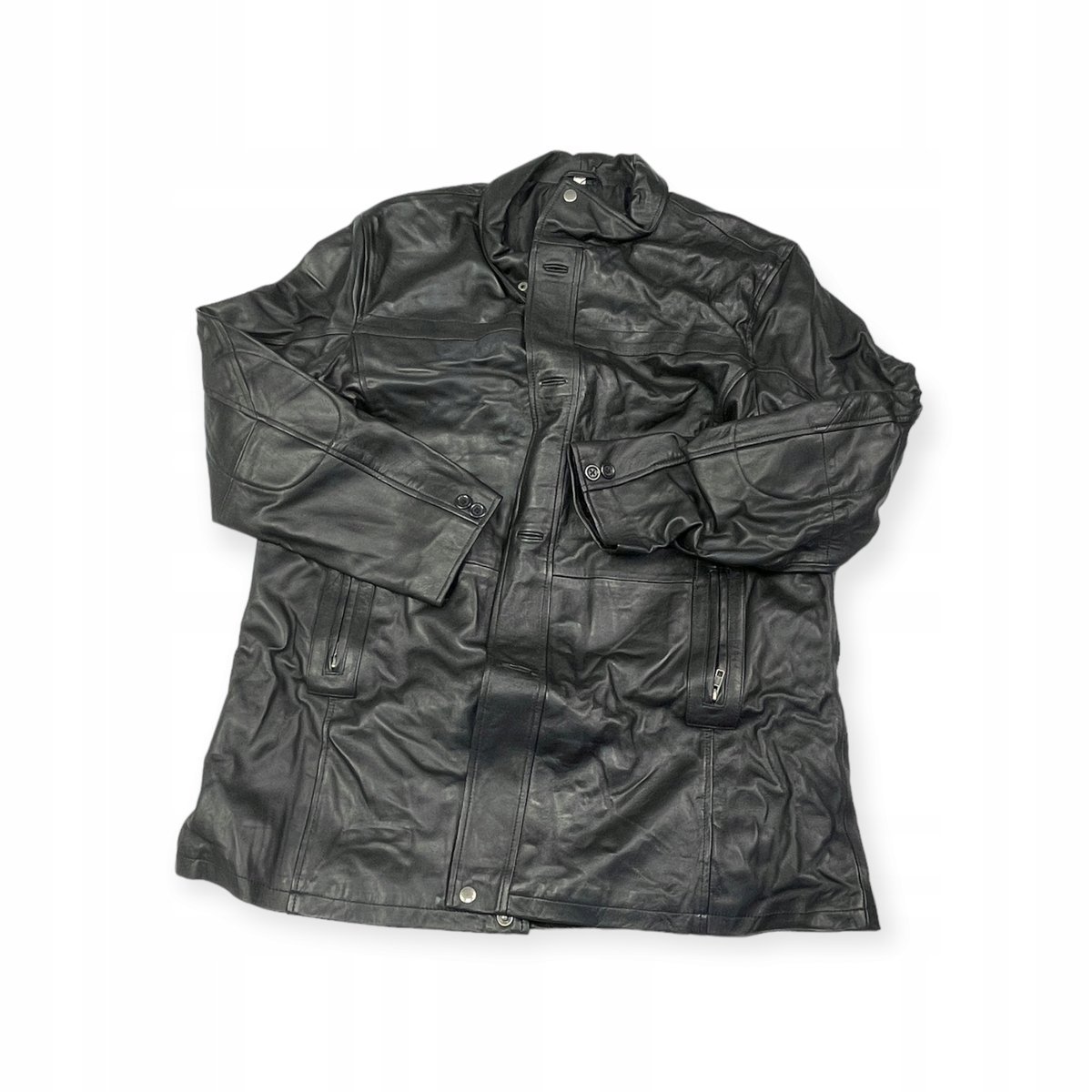 Skórzana kurtka damska czarna REAL LEATHER 2XL