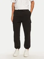 Spodnie sportowe męskie - Jack&Jones Spodnie dresowe Kane 12263074 Czarny Relaxed Fit - miniaturka - grafika 1