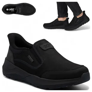 Rieker SKÓRZANE Półbuty Męskie Sportowe Wygodne Trzewiki Wsuwane Jesień 41 - Półbuty męskie - miniaturka - grafika 1