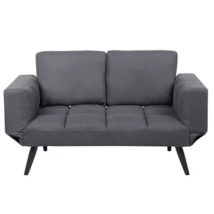 Beliani Sofa rozkładana tapicerowana ciemnoszara BREKKE - Sofy i kanapy - miniaturka - grafika 1