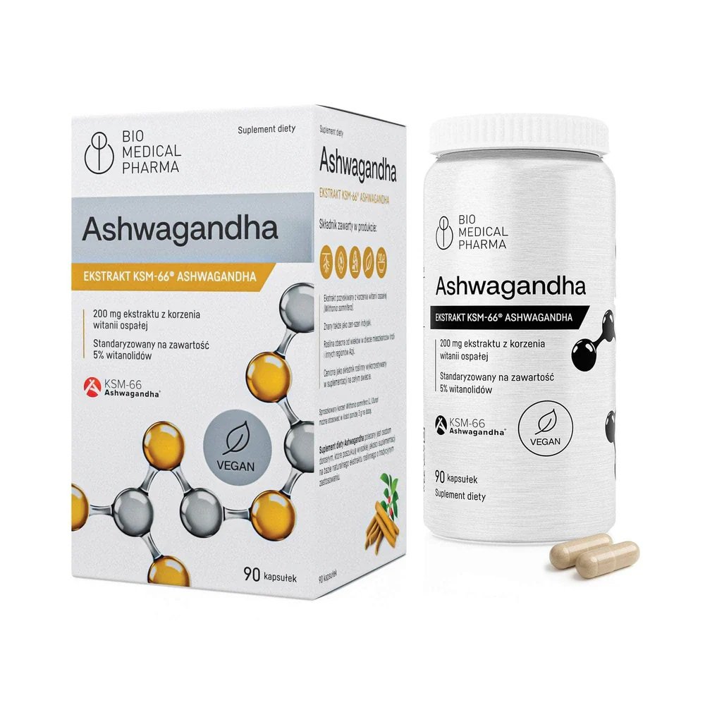 Bio Medical Pharma Ashwagandha Ekstrakt KSM-66, kapsułki twarde 90 szt