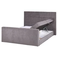 Łóżka - Łóżko kontynentalne z pojemnikami 160 x 200 cm beżowoszare ARISTOCRAT - miniaturka - grafika 1