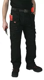 Spodnie męskie - Lee Cooper Cooper Męskie bojówki odzież robocza spodnie wielofunkcyjne ochraniacze na kolana kieszeń spodnie czarne 38W/33L LCPNT206 - grafika 1