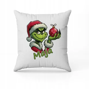 Foto Poduszka Dekoracyjna Z Nadrukiem PREZENT GRINCH + IMIĘ 6 - Poduszki dekoracyjne - miniaturka - grafika 1