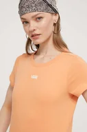 Koszulki sportowe damskie - Vans t-shirt bawełniany damski kolor pomarańczowy - miniaturka - grafika 1