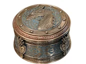 Pudełka i szkatułki - SMOCZA SZKATUŁKA NA SKARBY CELTYCKIE ZDOBINY CZARODZIEJSKI PREZENT - miniaturka - grafika 1