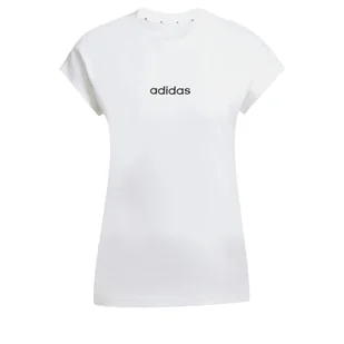 adidas Damska koszulka z bawełny Essentials Linear - Koszulki i topy damskie - miniaturka - grafika 1