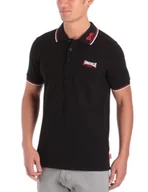 Koszulki męskie - Lonsdale Męska koszulka polo z krótkim rękawem Lion, czarny/ciemnoczerwony/biały, XXL - miniaturka - grafika 1