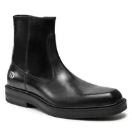 Botki męskie - Kozaki KARL LAGERFELD KL11440 Black Lthr 000 - miniaturka - grafika 1