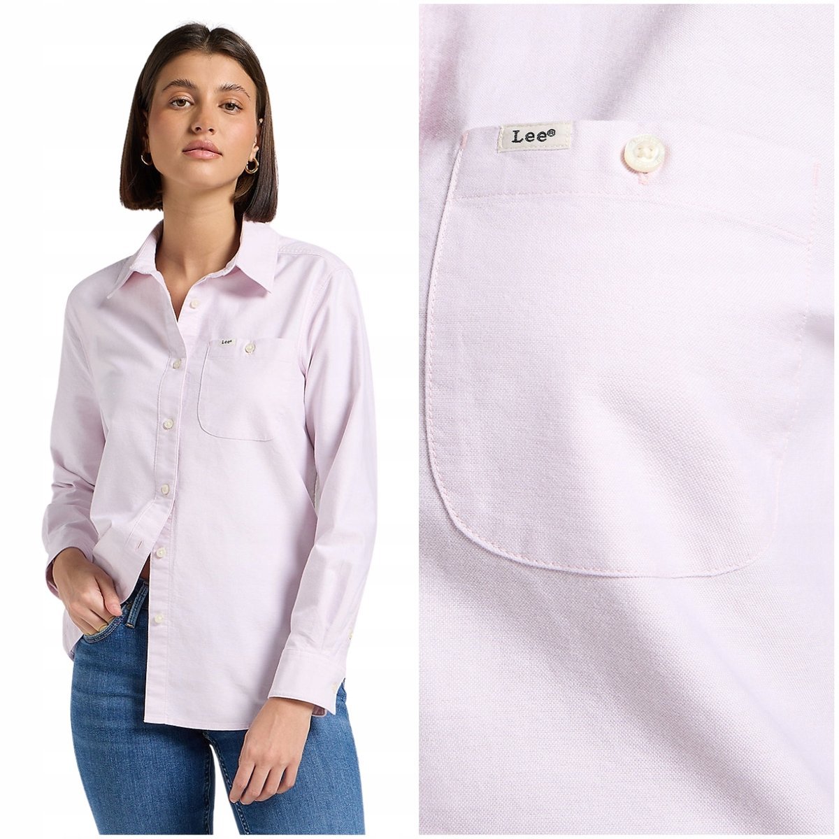 Lee ALL PURPOSE SHIRT Pinky Plum różowa koszula bawełniana damska L