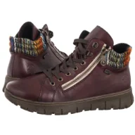 Botki damskie - Botki Czerwone N1305-35 Red (RI307-a) Rieker - miniaturka - grafika 1