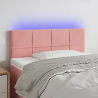 Inne meble do sypialni - Lumarko Zagłówek do łóżka z LED, różowy, 90x5x78/88 cm, aksamit - miniaturka - grafika 1