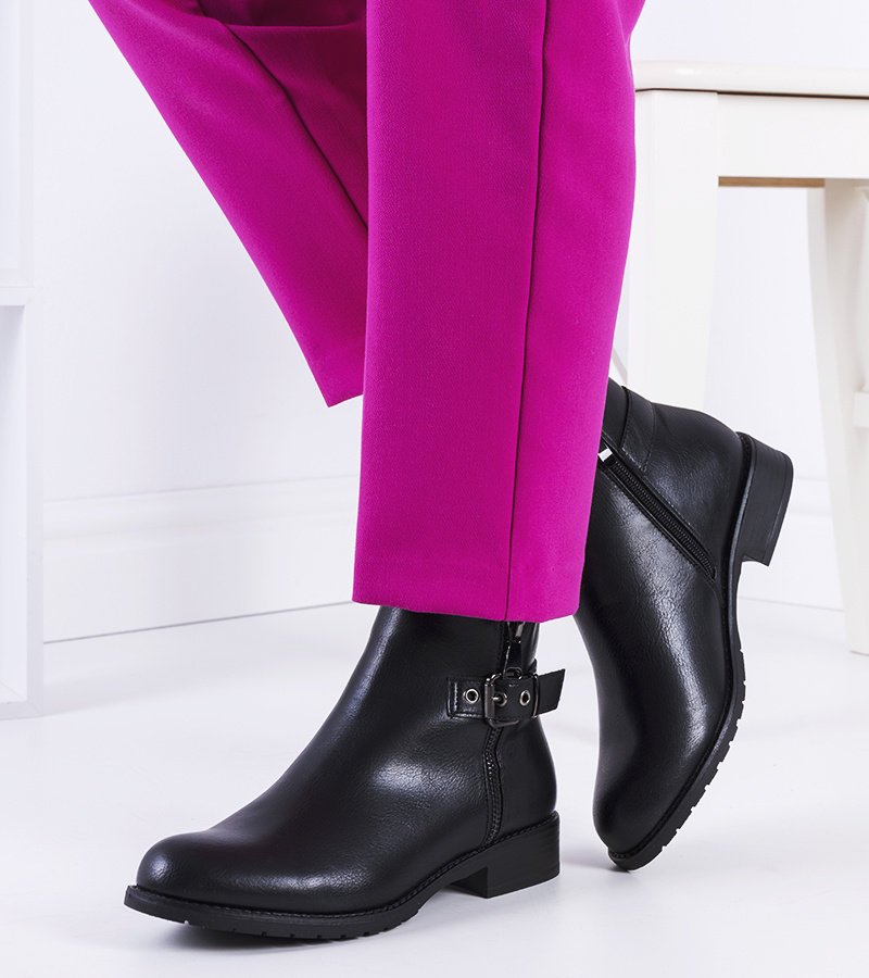 Czarne klasyczne botki Manila -38