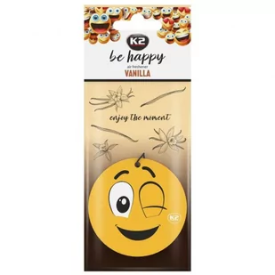 K2 Be Happy Vanilla - Odświeżacz powietrza w formie zawieszki - Zapachy samochodowe - miniaturka - grafika 1