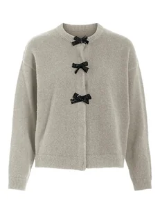 Vila Kardigan "Vibrianna" w kolorze szarym - Swetry damskie - miniaturka - grafika 1