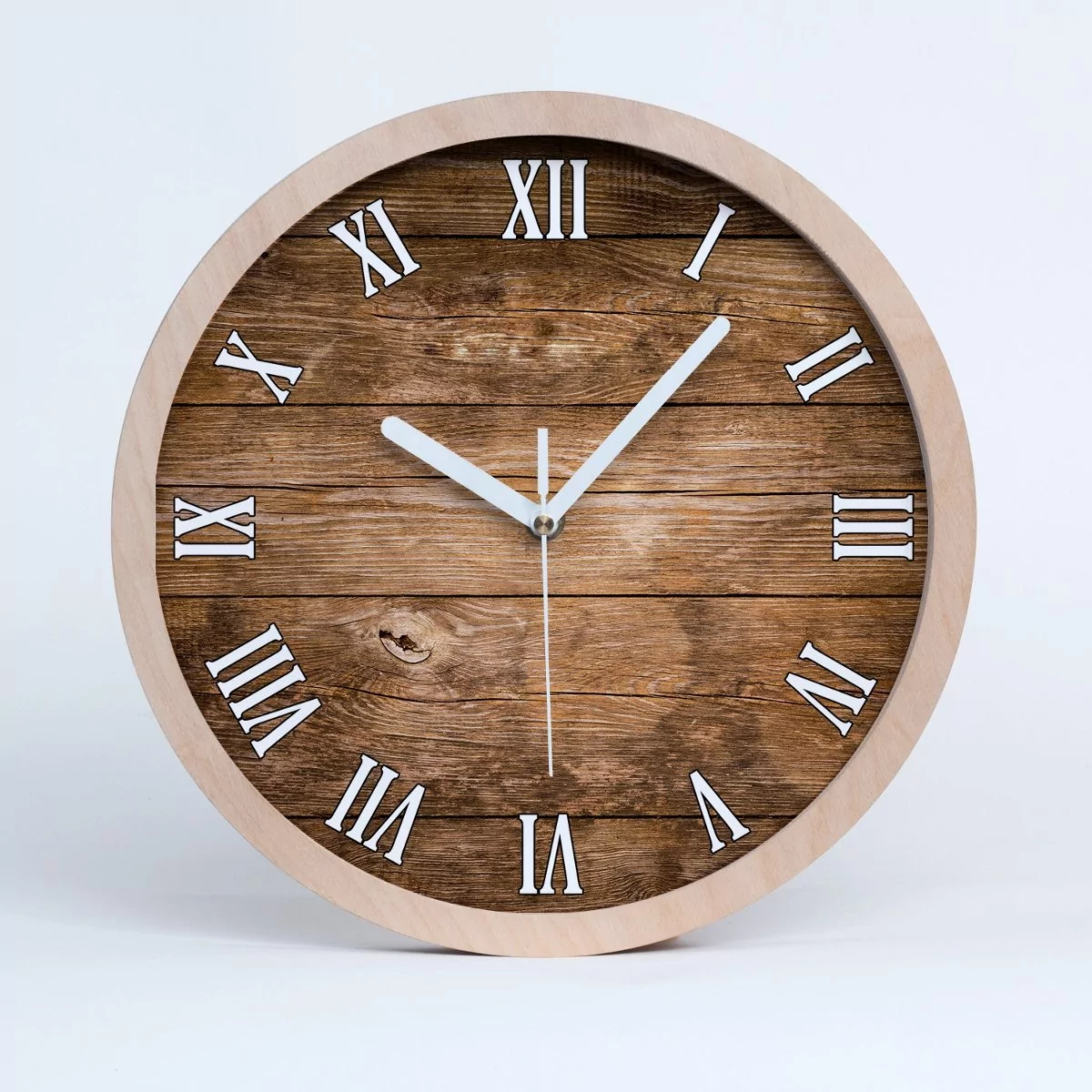 Cichy ścienny drewno zegar drewniane tło fi 30 cm, Tulup