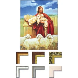 Obraz Dobry Pasterz z barankami - Ikony i obrazy sakralne - miniaturka - grafika 1