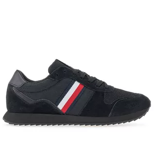 Buty sportowe męskie - Buty Tommy Hilfiger Runner Evo Mix FM0FM04699-BDS - czarne - grafika 1