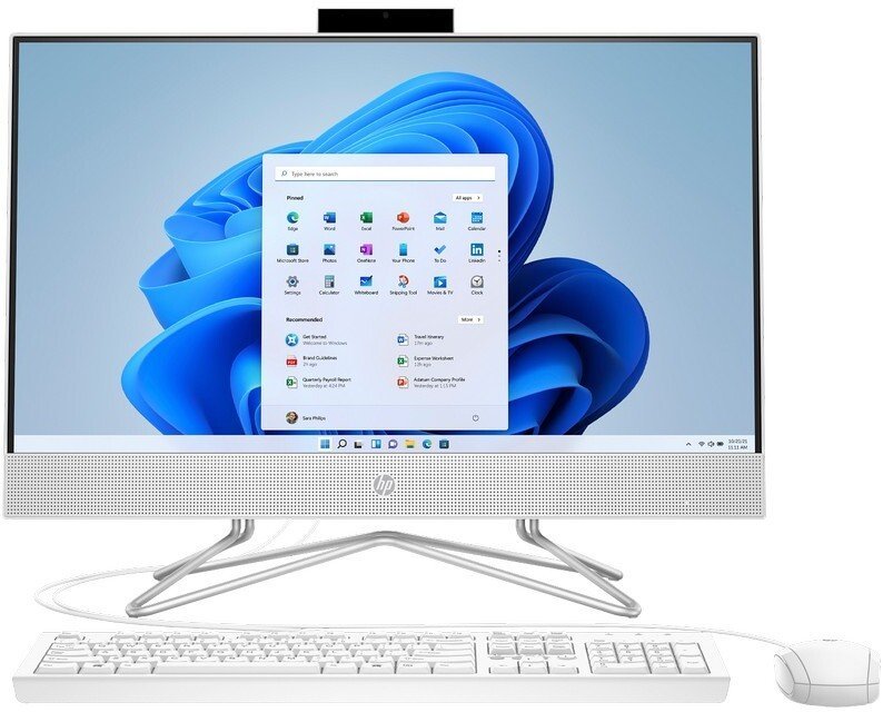 AiO HP 24-df1017nt / A1XS4EA / Intel i3 / 8GB / 256GB / Intel UHD / FullHD / Win 11 / Biały