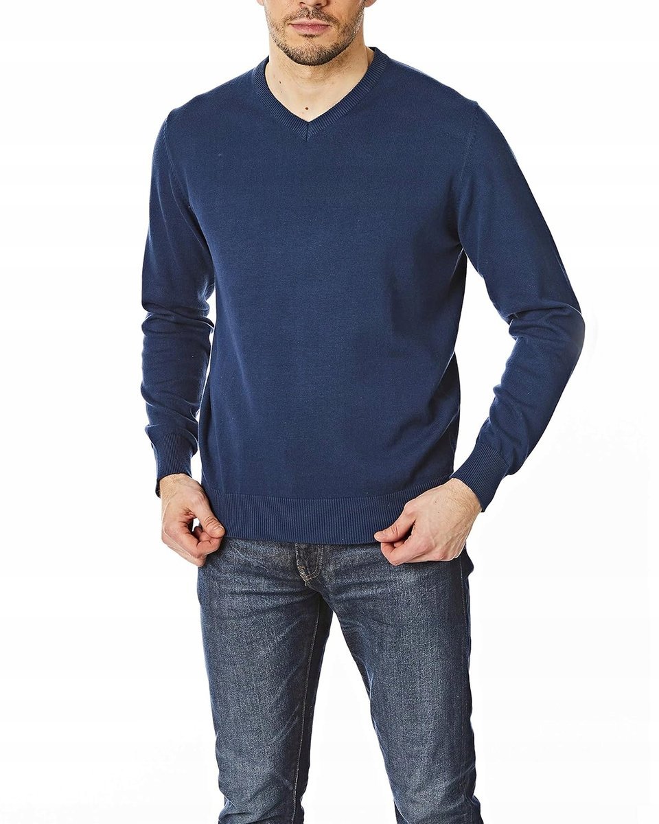 Sweter męski Castle Point 100% z bawełny r.S niebieski AH7735