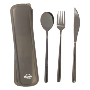 Czarne sztućce ze stali nierdzewnej 3 szt. Mimo – Premier Housewares - Zestawy sztućców - miniaturka - grafika 1