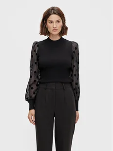 YAS Bluzka Dotme 26024389 Czarny Regular Fit - Bluzki damskie - miniaturka - grafika 1