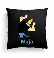 Poduszki dekoracyjne - Foto Poduszka Czarna Johnny Bravo Bajka mem - miniaturka - grafika 1