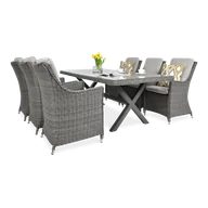 Meble ogrodowe - Zestaw mebli z technorattanu NAPOLI 6/200 Dark Grey - miniaturka - grafika 1