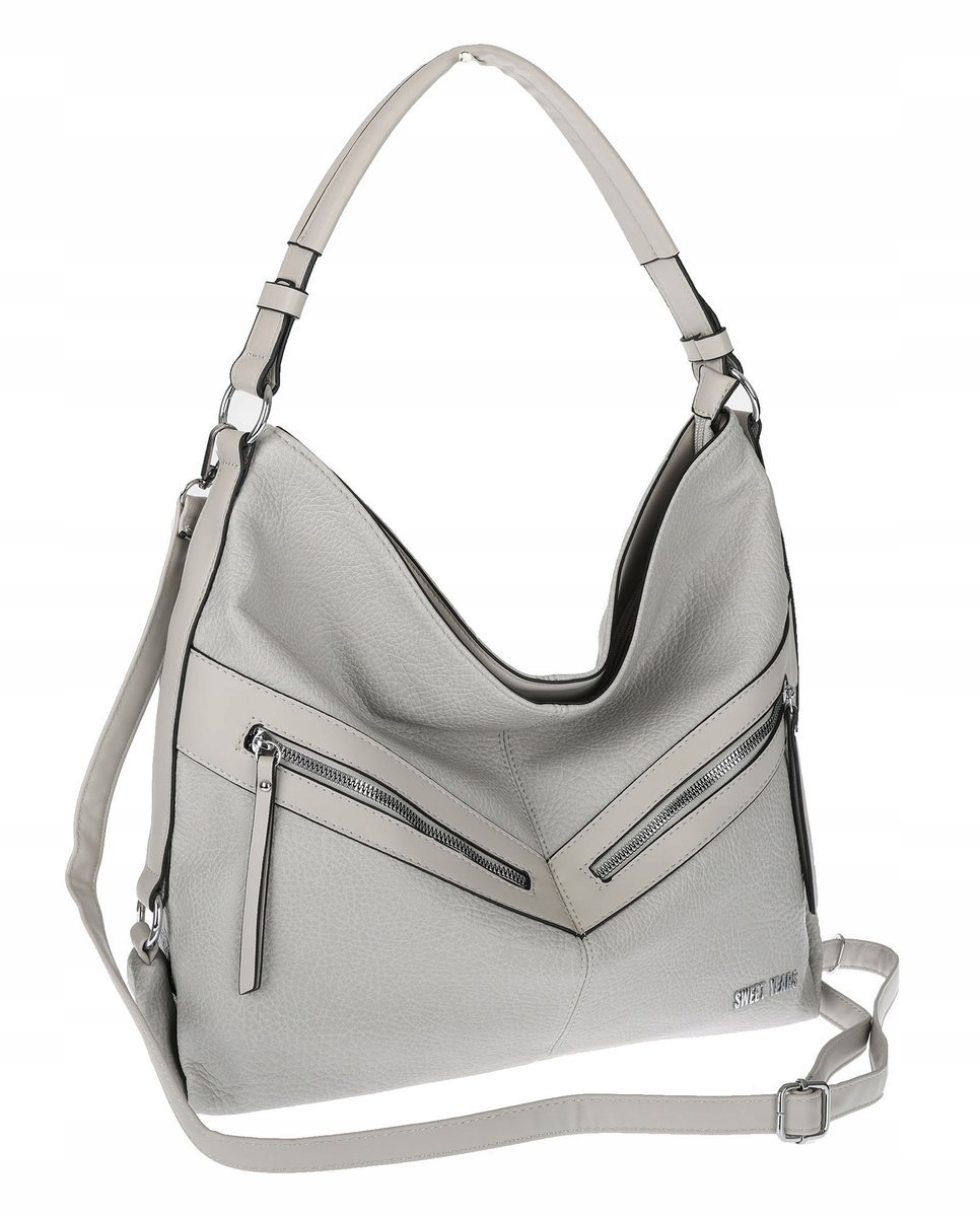 Torebka Damska shopper WOREK włoska marka SWEET YEARS A4 pojemna 4103 Szara