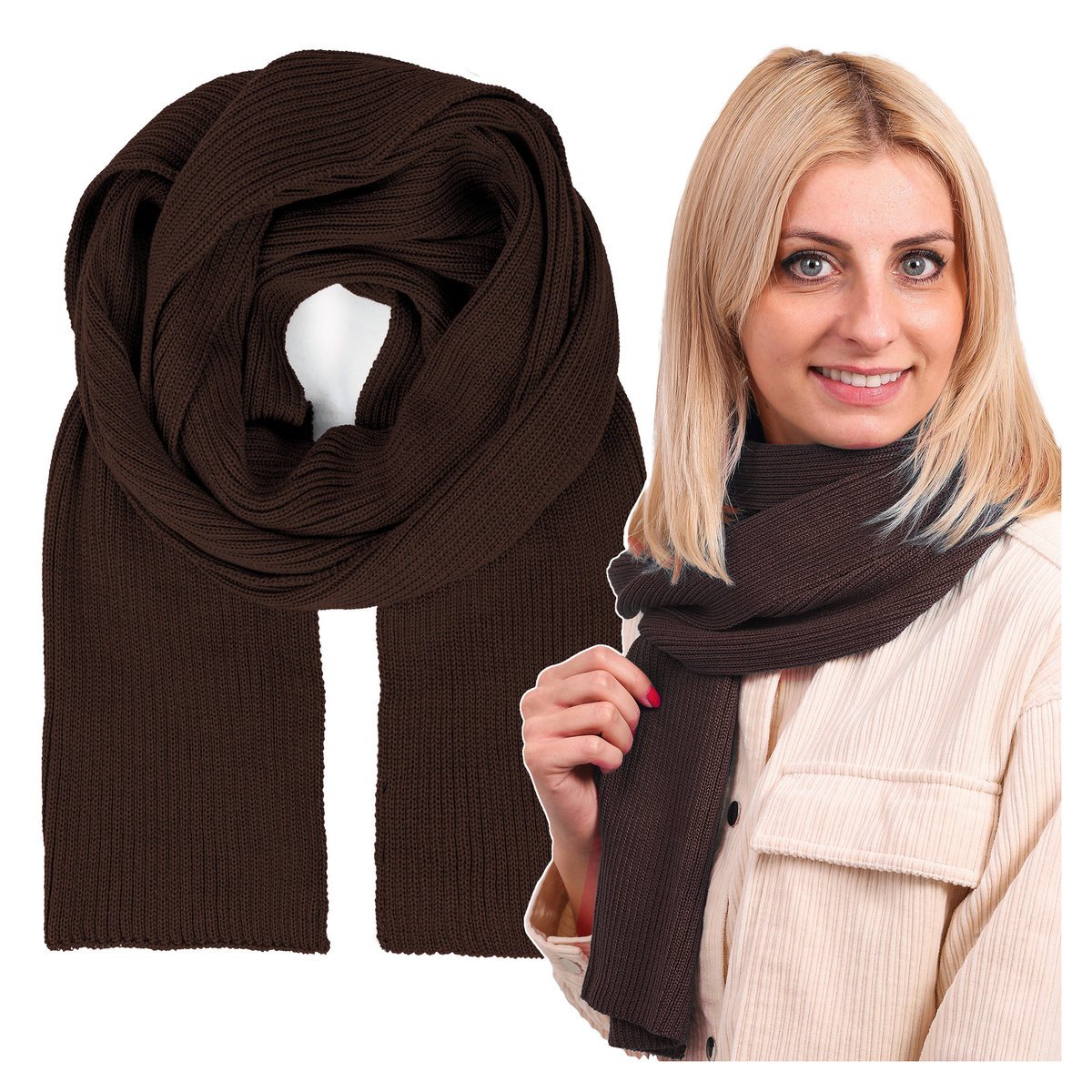 Szalik damski MOLTI MELY brązowy