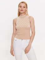 Swetry damskie - Guess Sweter W3YR26 Z37K0 Beżowy Slim Fit - miniaturka - grafika 1