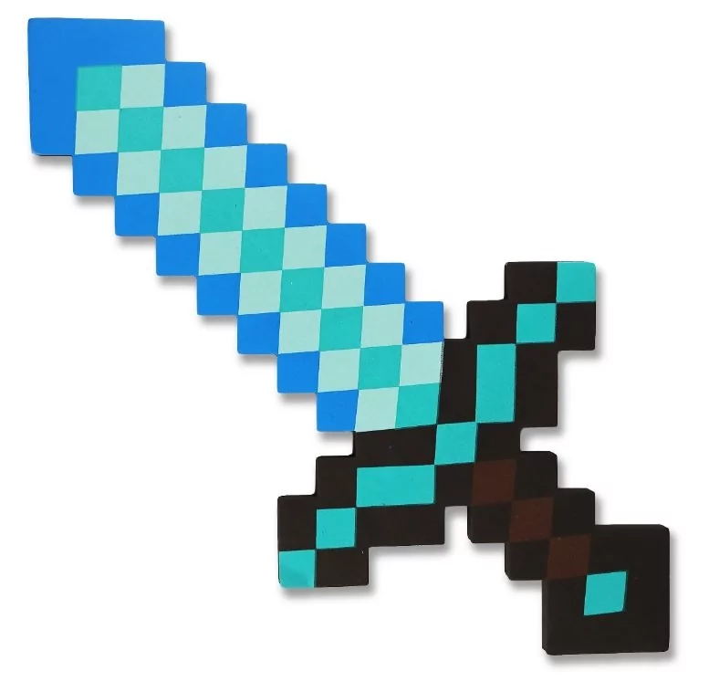 Miecz Piankowy Pikselowy Minecraft 45Cm Diamentowy