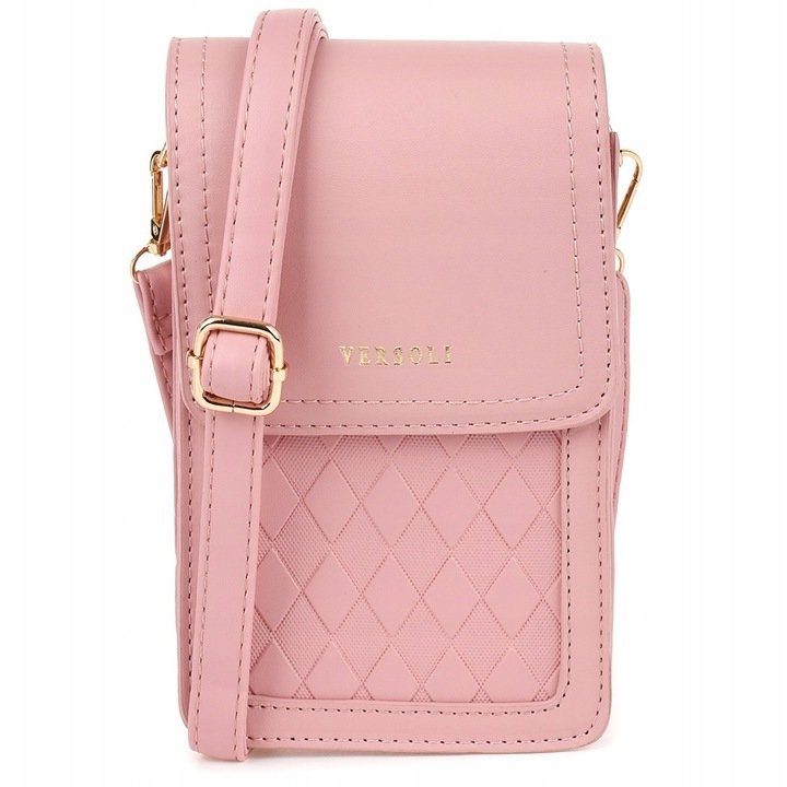 Torebka Kopertówka Etui Na Telefon Portfel Mini Listonoszka Różowy