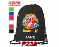 Torby szkolne - WOREK SZKOLNY NA WF SPORTOWY NA BUTY DRAGONBALL ANIME GOKU - IMIĘ - miniaturka - grafika 1