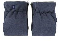 Akcesoria do wózków - Zaffiro - Mufka do wózka dwuczęściowa - szara wełna premium/melanż granat U - miniaturka - grafika 1