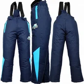 Spodnie narciarskie - KOMBINEZON Spodnie NARCIARSKIE Zimowe OCIEPLANE Szelki Granat 110 - miniaturka - grafika 1