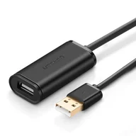Kable USB - Ugreen US121 USB 2.0 przedłużający, aktywny, 5m czarny - miniaturka - grafika 1