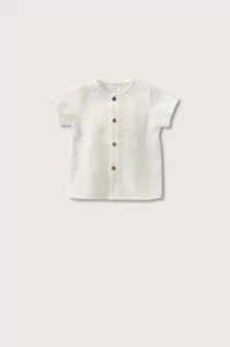 Koszule damskie - Mango Kids Kids koszula bawełniana dziecięca Simon kolor biały - grafika 1