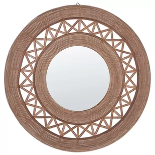 Bambusowe Okrągłe Lustro Ścienne Ø 62 Cm Brązowe Cacoma - Lustra - miniaturka - grafika 1