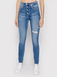 Spodnie damskie - Calvin Klein Jeans Jeansy J20J216486 Niebieski Skinny Fit - grafika 1